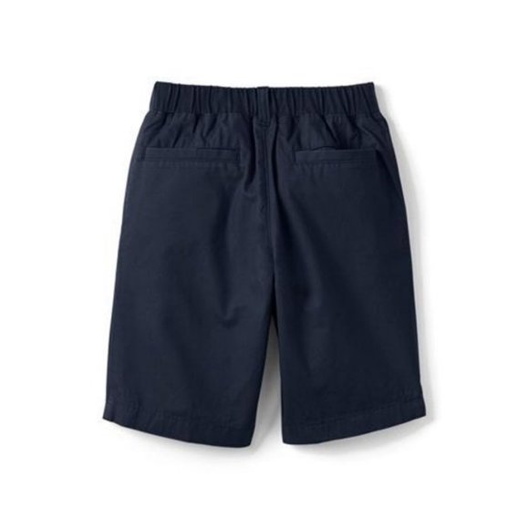 NWT LANDS' END‎ GIRL'S PULL ON ELASTIC WAIST SHORTS CLASSIC NAVY MEDIUM - Picture 2 of 5